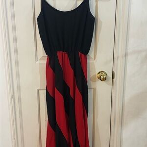 American Vintage Black and Red Midi Dress